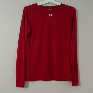 Women's Red Under Armour Long Sleeve Tee: Women's Small